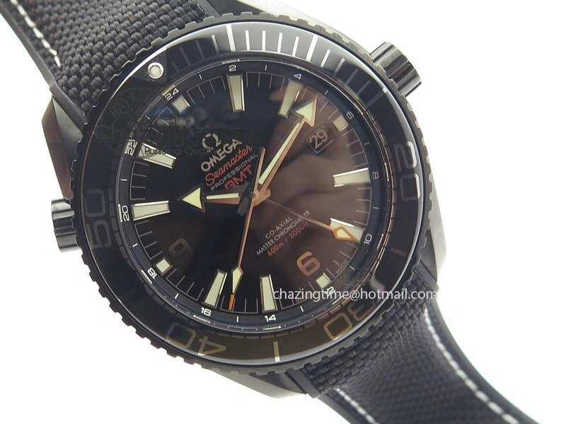 Planet Ocean 45mm GMT DLC JHF Best Edition Black Dial On Rubber Strap A8906