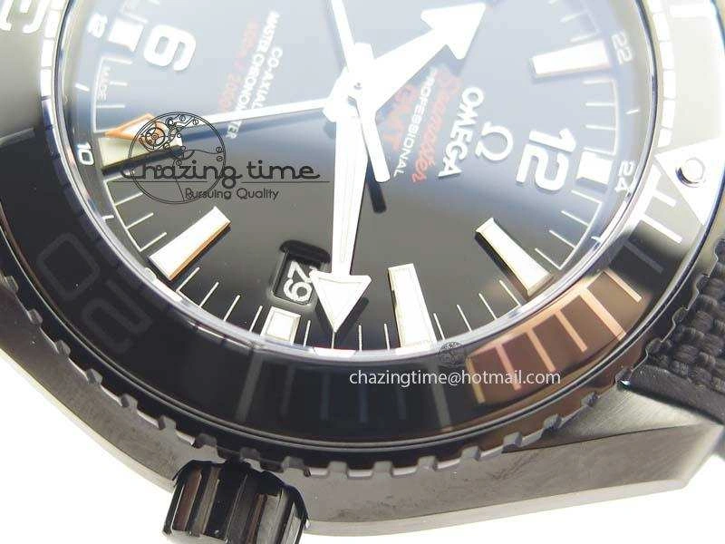 Planet Ocean 45mm GMT DLC JHF Best Edition Black Dial On Rubber Strap A8906