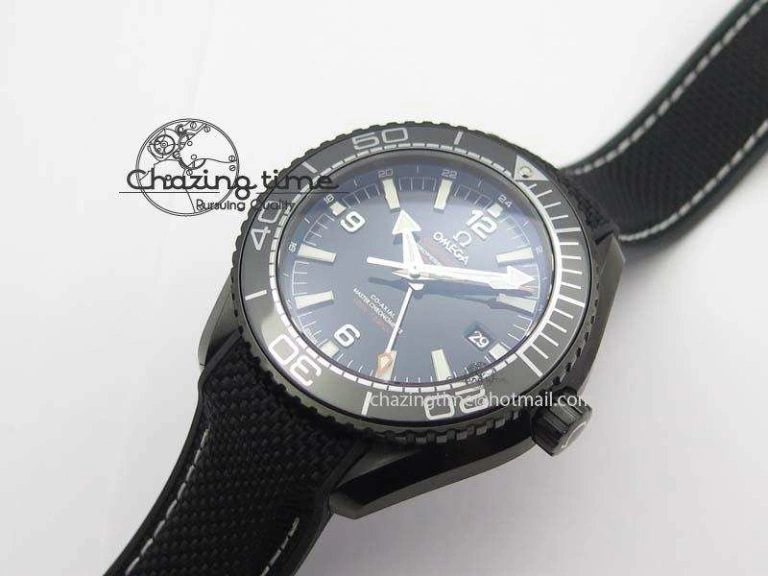 Planet Ocean 45mm GMT DLC JHF Best Edition Black Dial On Rubber Strap A8906