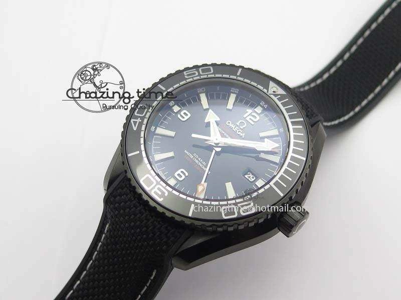 Planet Ocean 45mm GMT DLC JHF Best Edition Black Dial On Rubber Strap A8906