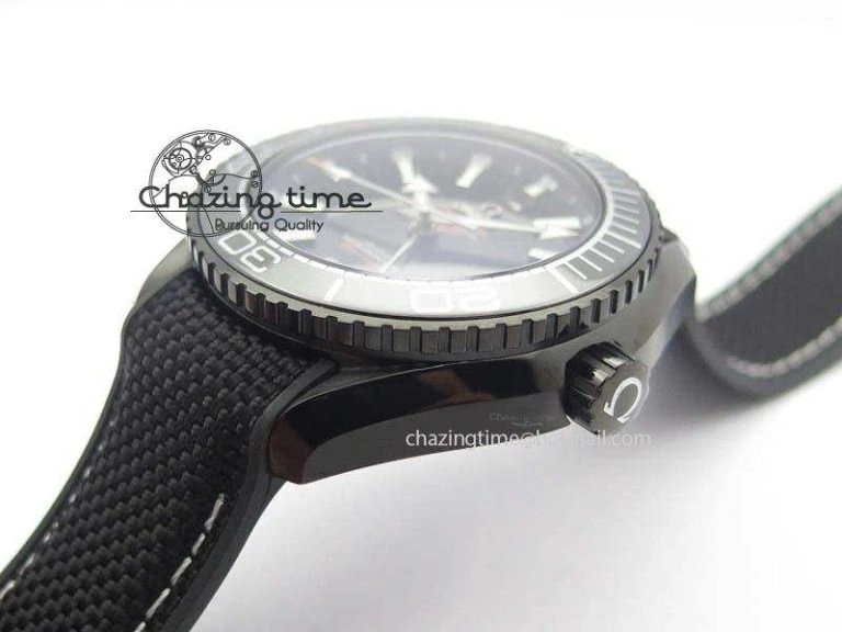 Planet Ocean 45mm GMT DLC JHF Best Edition Black Dial On Rubber Strap A8906