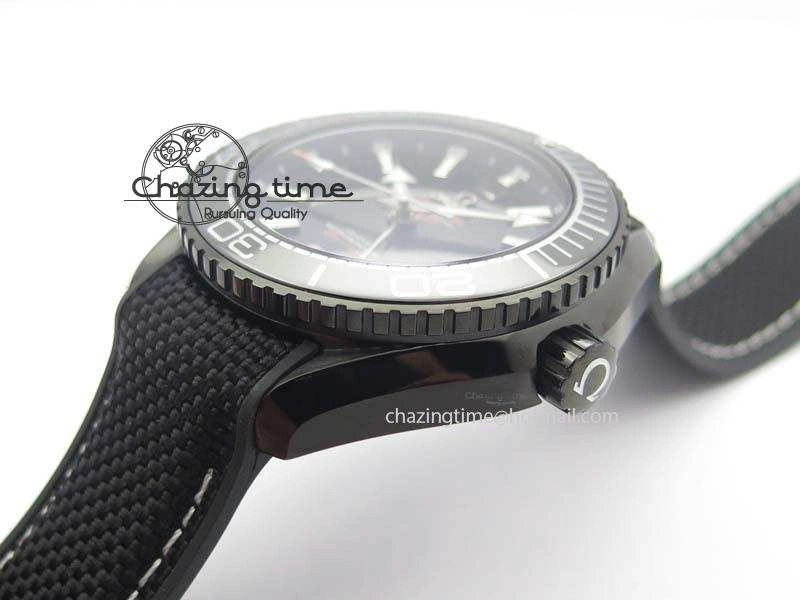Planet Ocean 45mm GMT DLC JHF Best Edition Black Dial On Rubber Strap A8906