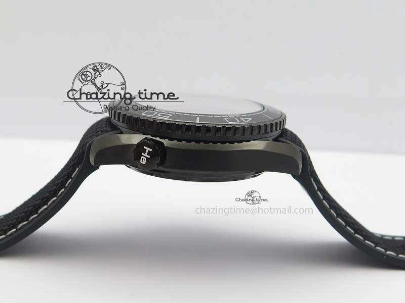 Planet Ocean 45mm GMT DLC JHF Best Edition Black Dial On Rubber Strap A8906