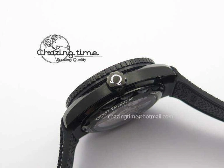 Planet Ocean 45mm GMT DLC JHF Best Edition Black Dial On Rubber Strap A8906