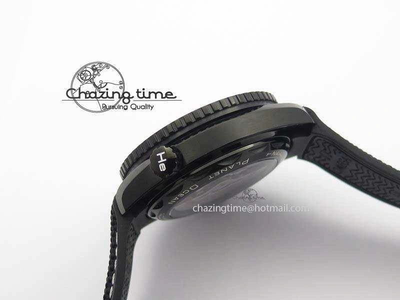 Planet Ocean 45mm GMT DLC JHF Best Edition Black Dial On Rubber Strap A8906