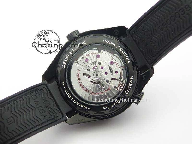 Planet Ocean 45mm GMT DLC JHF Best Edition Black Dial On Rubber Strap A8906