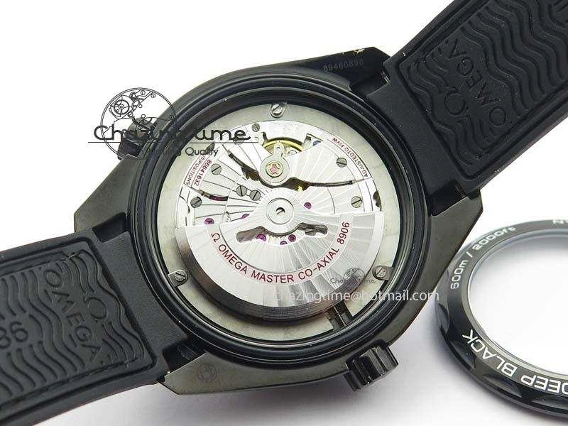 Planet Ocean 45mm GMT DLC JHF Best Edition Black Dial On Rubber Strap A8906