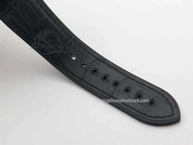 Planet Ocean 45mm GMT DLC RG JHF Best Edition Black Dial On Leather Strap A8906