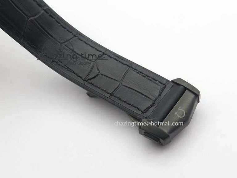 Planet Ocean 45mm GMT DLC RG JHF Best Edition Black Dial On Leather Strap A8906