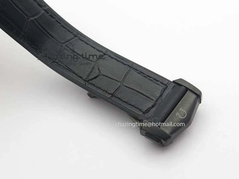 Planet Ocean 45mm GMT DLC RG JHF Best Edition Black Dial On Leather Strap A8906