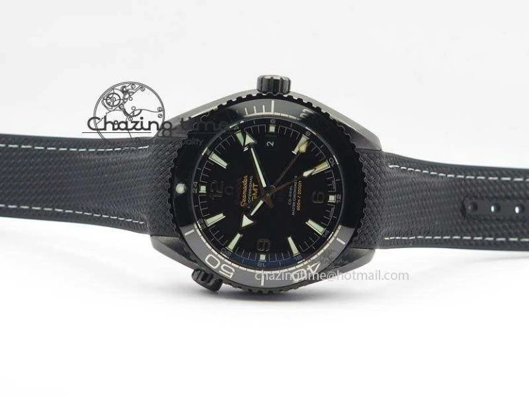 Planet Ocean 45mm Real Ceramic BP-Maker Best Edition Black Dial On Nylon Rubber Strap A8906