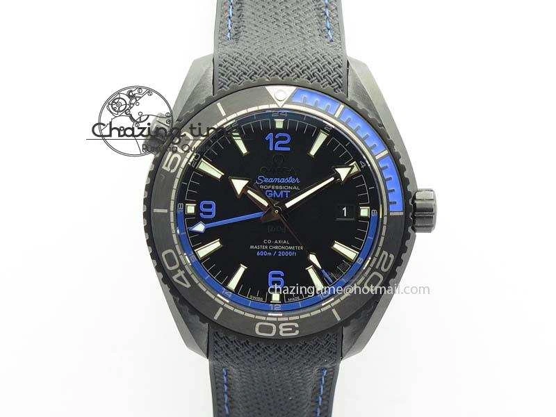 Planet Ocean 45mm Real Ceramic Blue BP-Maker Best Edition Black Dial On Nylon Rubber Strap A8906