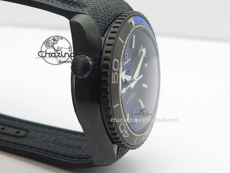 Planet Ocean 45mm Real Ceramic Blue BP-Maker Best Edition Black Dial On Nylon Rubber Strap A8906