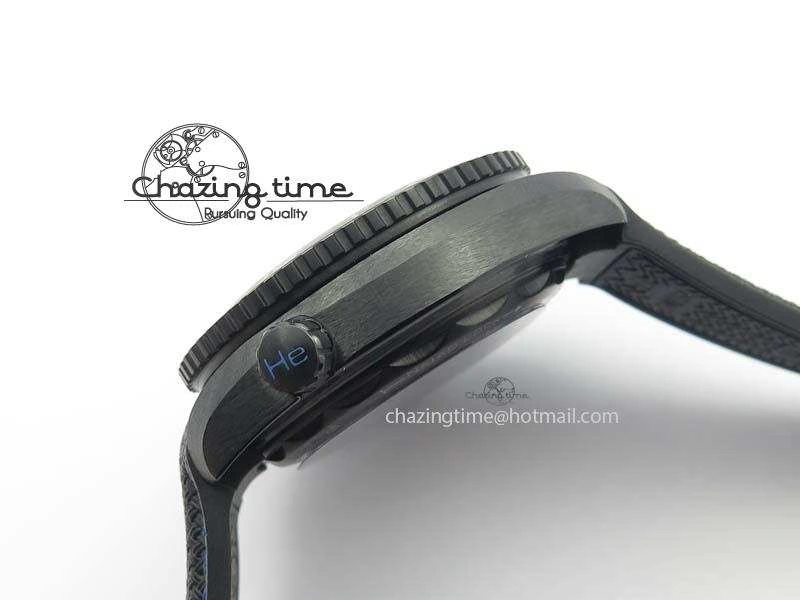 Planet Ocean 45mm Real Ceramic Blue BP-Maker Best Edition Black Dial On Nylon Rubber Strap A8906
