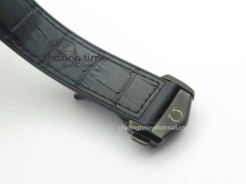 Planet Ocean 45mm Real Ceramic RG BP Best Edition Black Dial On Leather Strap A8906