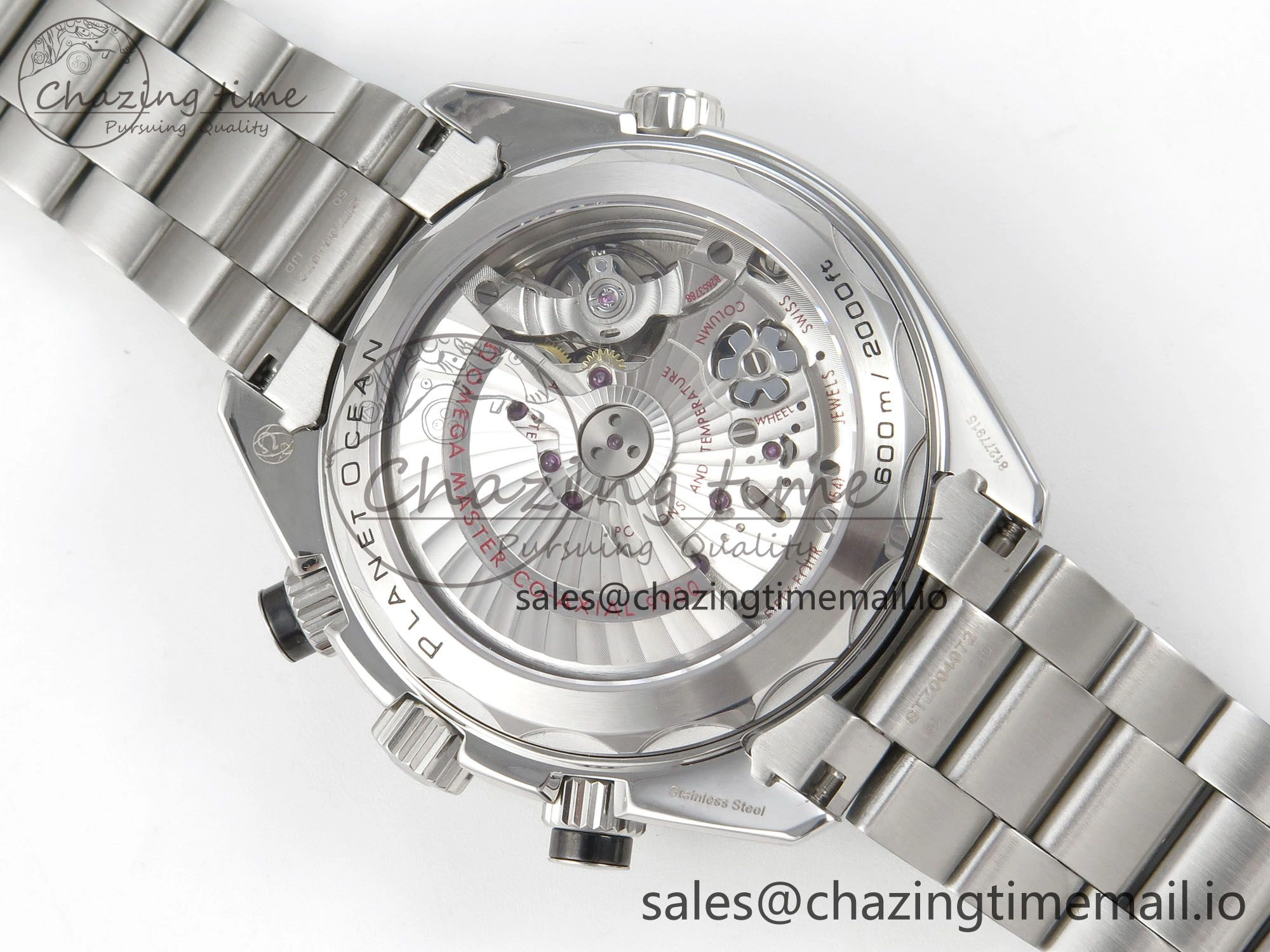 Planet Ocean 600M Chrono SS VRF 1:1 Best Edition Black Bezel Black Dial on SS Bracelet A9900