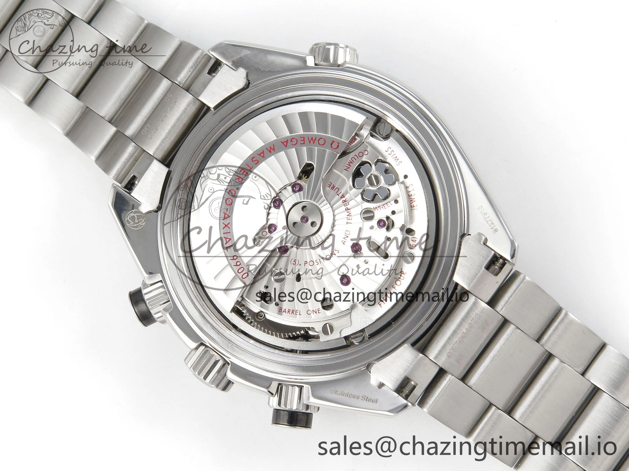 Planet Ocean 600M Chrono SS VRF 1:1 Best Edition Black Bezel Black Dial on SS Bracelet A9900