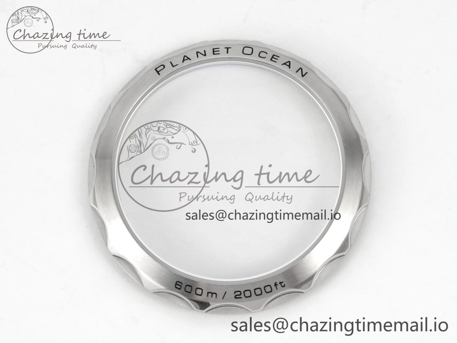 Planet Ocean 600M Chrono SS VRF 1:1 Best Edition Black Bezel Blue Dial on RG SS Bracelet A9900