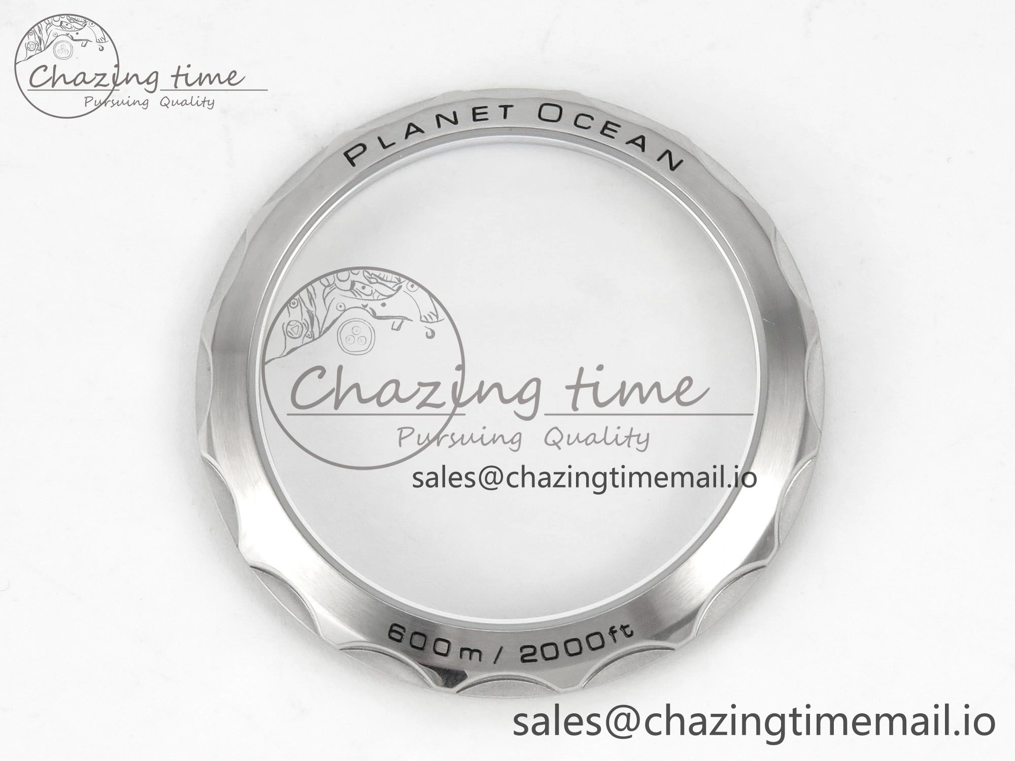Planet Ocean 600M Chrono SS VRF 1:1 Best Edition Black Bezel Blue Dial on RG SS Bracelet A9900