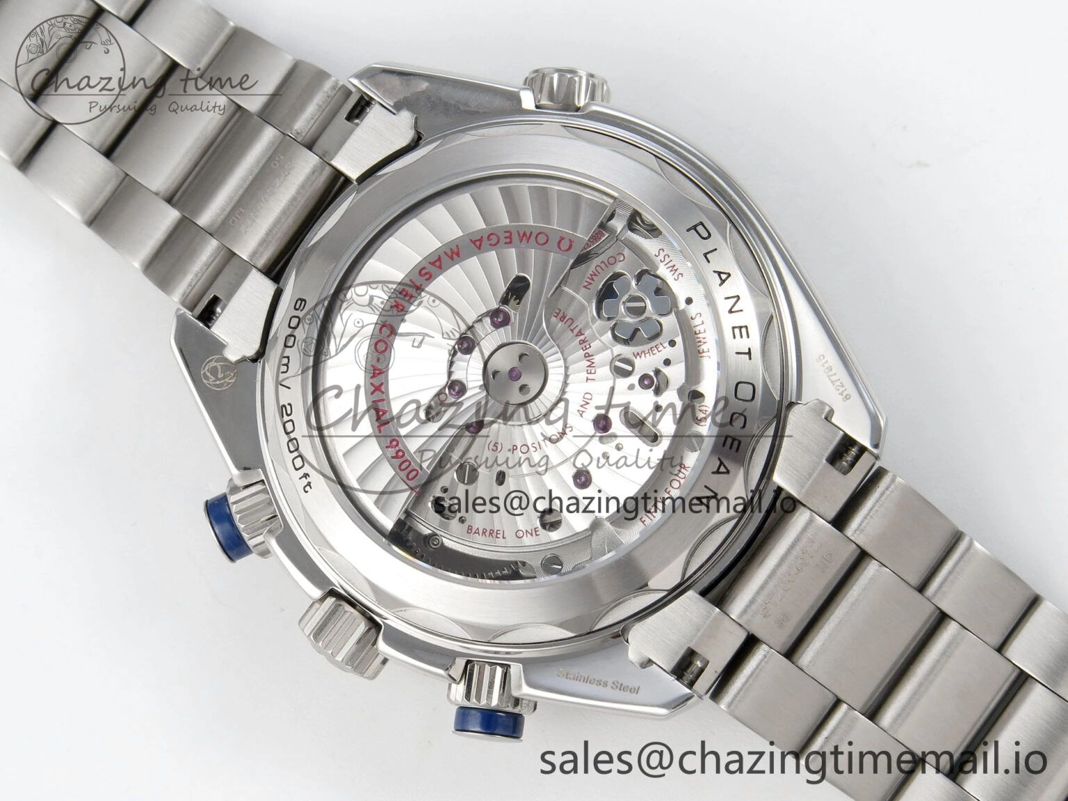 Planet Ocean 600M Chrono SS VRF 1:1 Best Edition Blue Bezel Blue Dial on SS Bracelet A9900