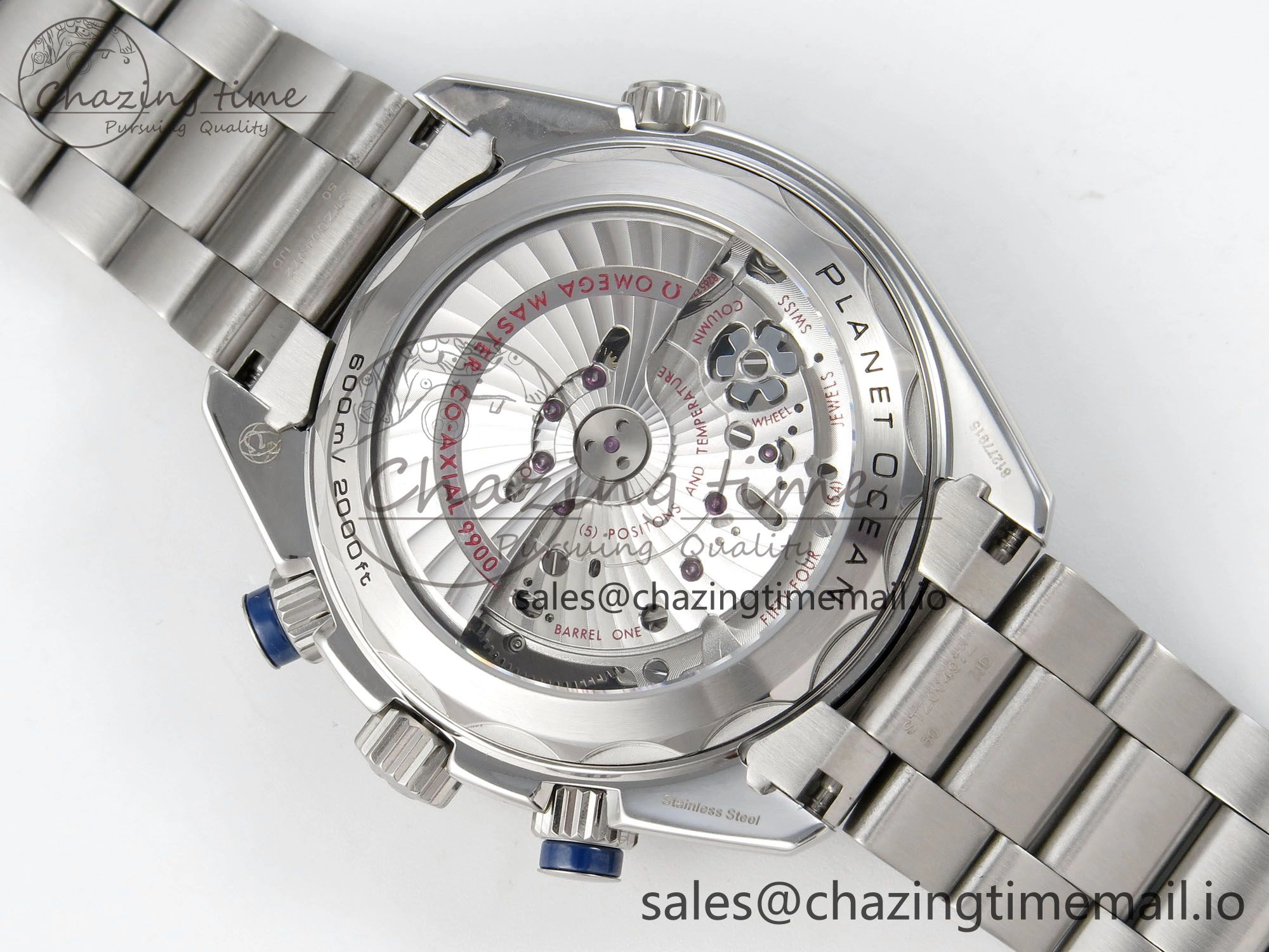Planet Ocean 600M Chrono SS VRF 1:1 Best Edition Blue Bezel Blue Dial on SS Bracelet A9900