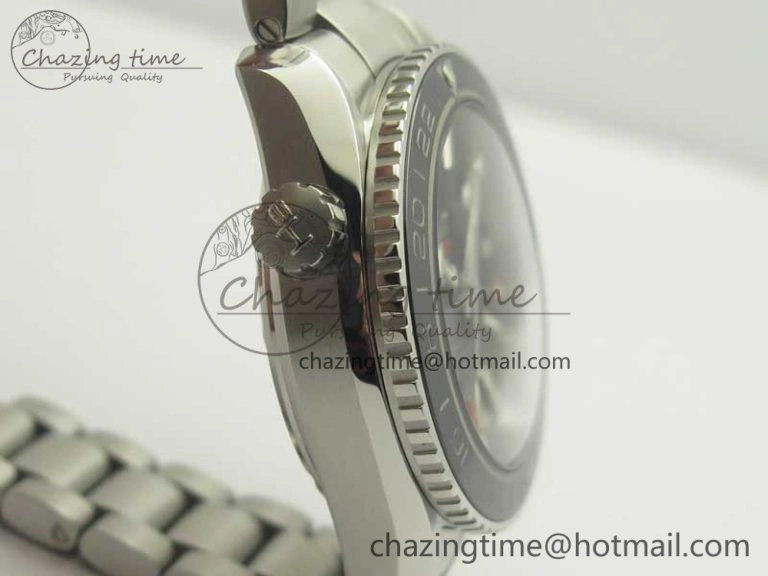 Planet Ocean 600M Co-Axial GMT 43.5mm VSF 1:1 Best Edition Black Dial Orange Markers on SS Bracelet A8605 Super Clone