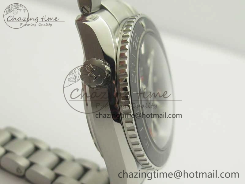 Planet Ocean 600M Co-Axial GMT 43.5mm VSF 1:1 Best Edition Black Dial Orange Markers on SS Bracelet A8605 Super Clone