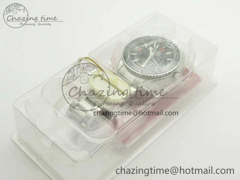 Planet Ocean 600M Co-Axial GMT 43.5mm VSF 1:1 Best Edition Black Dial Orange Markers on SS Bracelet A8605 Super Clone