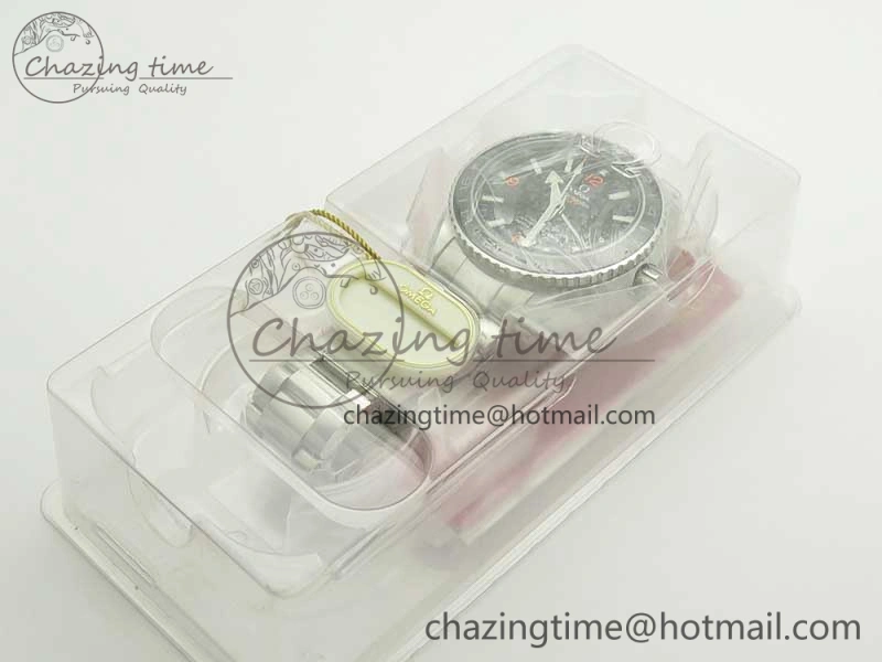 Planet Ocean 600M Co-Axial GMT 43.5mm VSF 1:1 Best Edition Black Dial Orange Markers on SS Bracelet A8605 Super Clone