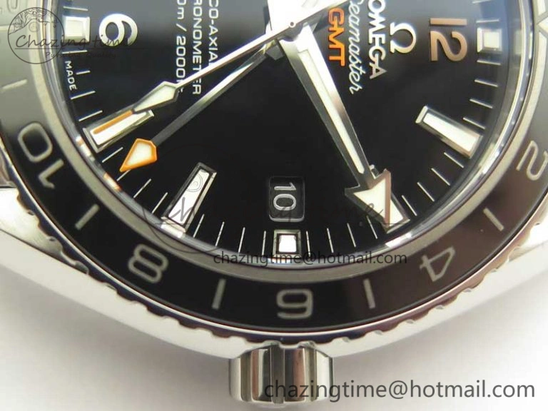 Planet Ocean 600M Co-Axial GMT 43.5mm VSF 1:1 Best Edition Black Dial Silver Markers on SS Bracelet A8605 Super Clone