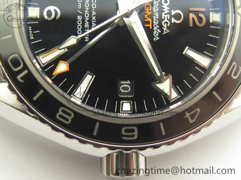 Planet Ocean 600M Co-Axial GMT 43.5mm VSF 1:1 Best Edition Black Dial Silver Markers on SS Bracelet A8605 Super Clone
