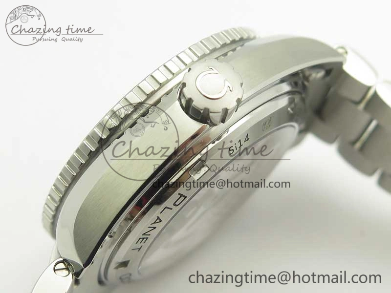 Planet Ocean 600M Co-Axial GMT 43.5mm VSF 1:1 Best Edition Blue Dial Blue Ceramic Bezel on SS Bracelet A8605 Super Clone