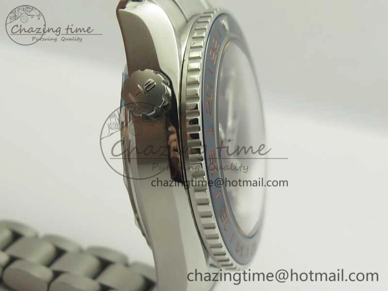 Planet Ocean 600M Co-Axial GMT 43.5mm VSF 1:1 Best Edition Blue Dial Blue Ceramic Bezel on SS Bracelet A8605 Super Clone