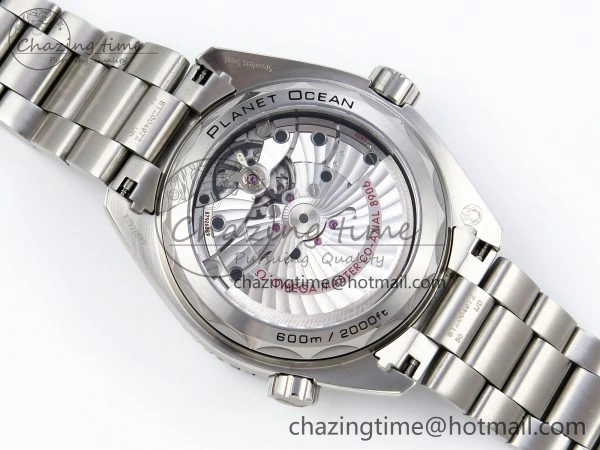 Planet Ocean 600M ‘Tai Chi’ GMT 43.5mm VSF 1:1 Best Edition Black White Ceramic Bezel and Dial on SS Bracelet A8906 Super Clone