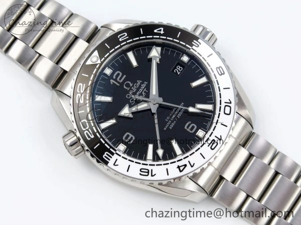 Planet Ocean 600M ‘Tai Chi’ GMT 43.5mm VSF 1:1 Best Edition Black White Ceramic Bezel and Dial on SS Bracelet A8906 Super Clone