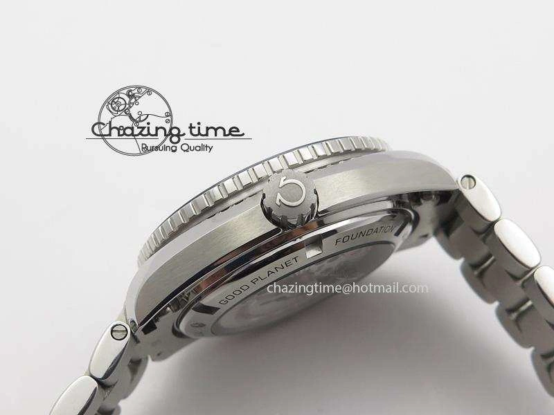Planet Ocean GMT 42mm V6F 1:1 Best Edition Blue Bezel Orange Numbers On SS Bracelet A8605