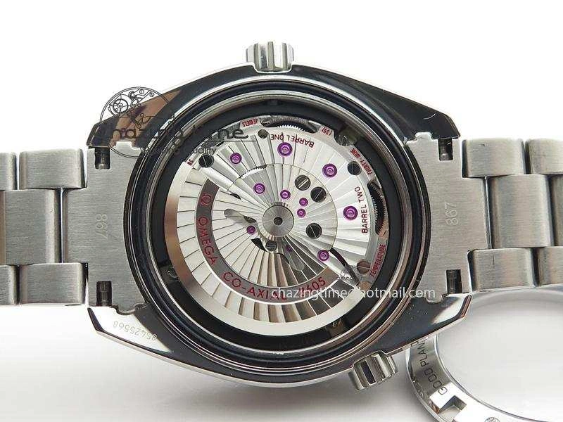Planet Ocean GMT 42mm V6F 1:1 Best Edition Blue Bezel Orange Numbers On SS Bracelet A8605