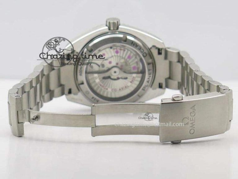 Planet Ocean GMT 42mm V6F Best Edition Black Dial Orange Markers On SS Bracelet A8605