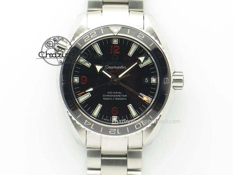 Planet Ocean GMT 42mm V6F Best Edition Black Dial Orange Markers On SS Bracelet A8605