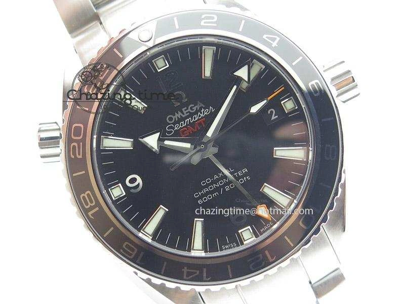 Planet Ocean GMT 42mm V6F Best Edition Black Dial Silver Markers On SS Bracelet A8605