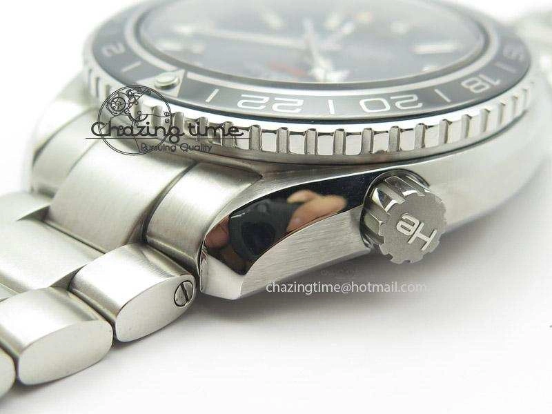Planet Ocean GMT 42mm V6F Best Edition Black Dial Silver Markers On SS Bracelet A8605