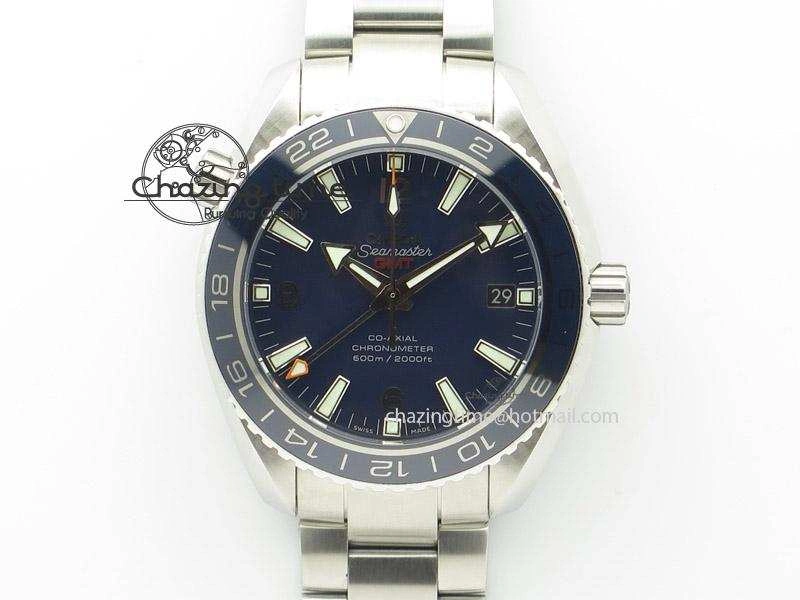 Planet Ocean GMT 42mm V6F Best Edition Blue Bezel Blue Dial On SS Bracelet A8605
