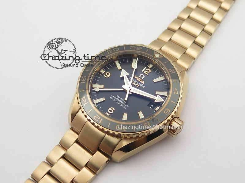Planet Ocean GMT 43.5mm RG V6F 1:1 Best Edition Black Dial On RG Bracelet A8605