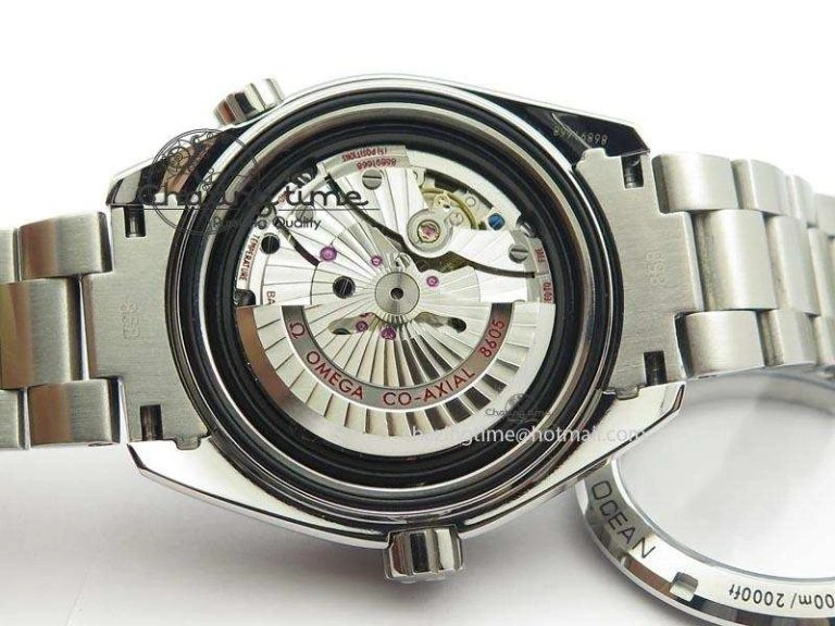 Planet Ocean GMT 43.5mm V6F Goodplanet Orange Marker Blue Dial On SS Bracelet A8605