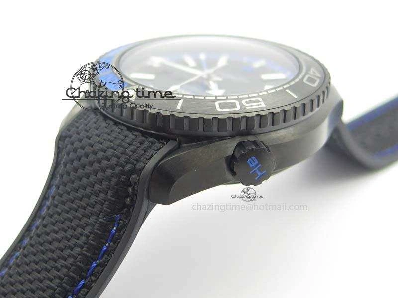 Planet Ocean GMT 45mm DLC Blue JHF Best Edition Black Dial On Rubber Strap A8906