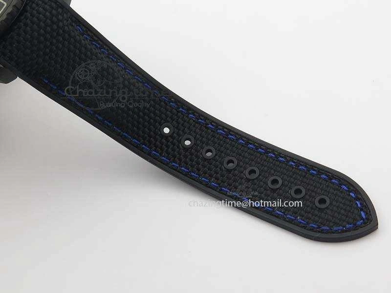 Planet Ocean GMT 45mm DLC Blue JHF Best Edition Black Dial On Rubber Strap A8906
