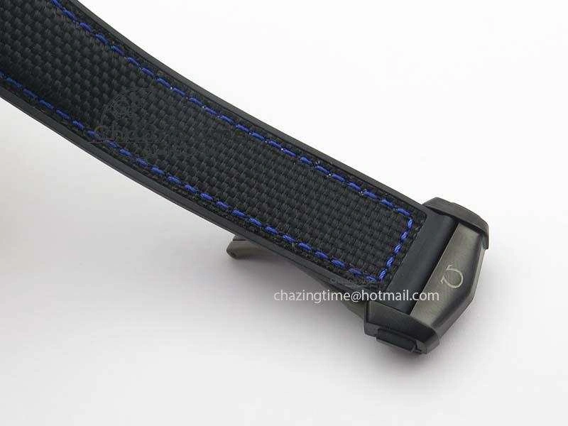 Planet Ocean GMT 45mm DLC Blue JHF Best Edition Black Dial On Rubber Strap A8906