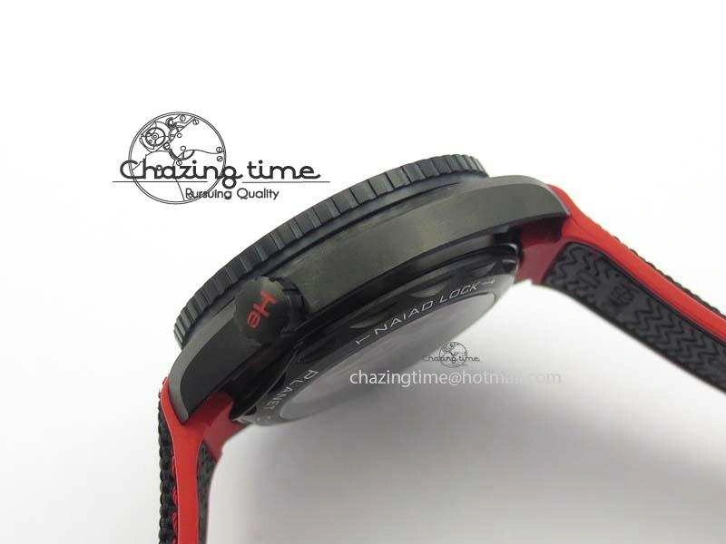 Planet Ocean GMT 45mm DLC Red JHF Best Edition Black Dial On Rubber Strap A8906