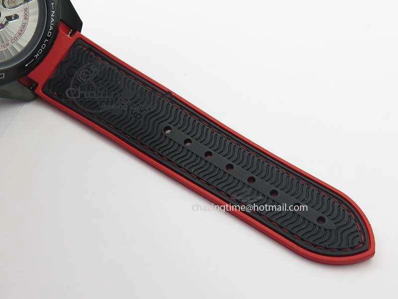Planet Ocean GMT 45mm DLC Red JHF Best Edition Black Dial On Rubber Strap A8906