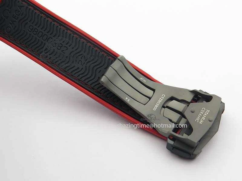 Planet Ocean GMT 45mm DLC Red JHF Best Edition Black Dial On Rubber Strap A8906
